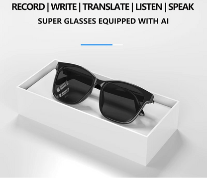 Lunettes de soleil  Bluetooth pour hommes et femmes, équipées d’un traducteur de langue en temps réel. Écoute de musique ou répondre au téléphone avec un son clair où que vous soyez.