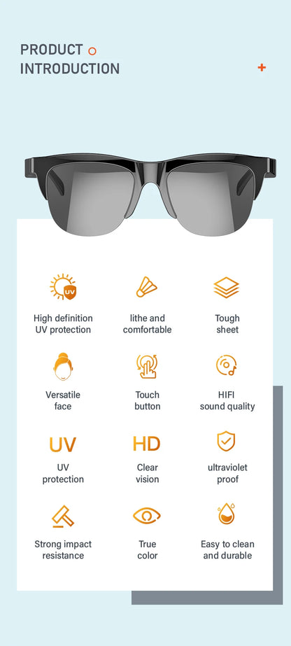 Lunettes de soleil intelligentes conçues pour les hommes et femmes  modernes qui veulent allier élégance, connectivité et performance. Grâce à leur technologie Bluetooth intégrée, restez connecté en toute liberté, sans compromis sur le style.