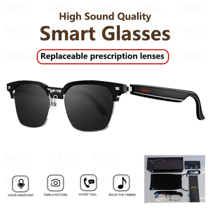 Lunettes de soleil intelligentes avec caméra, musique, écouteurs sans fil, Bluetooth, son HIFI, lunettes de conduite, appel mains libres