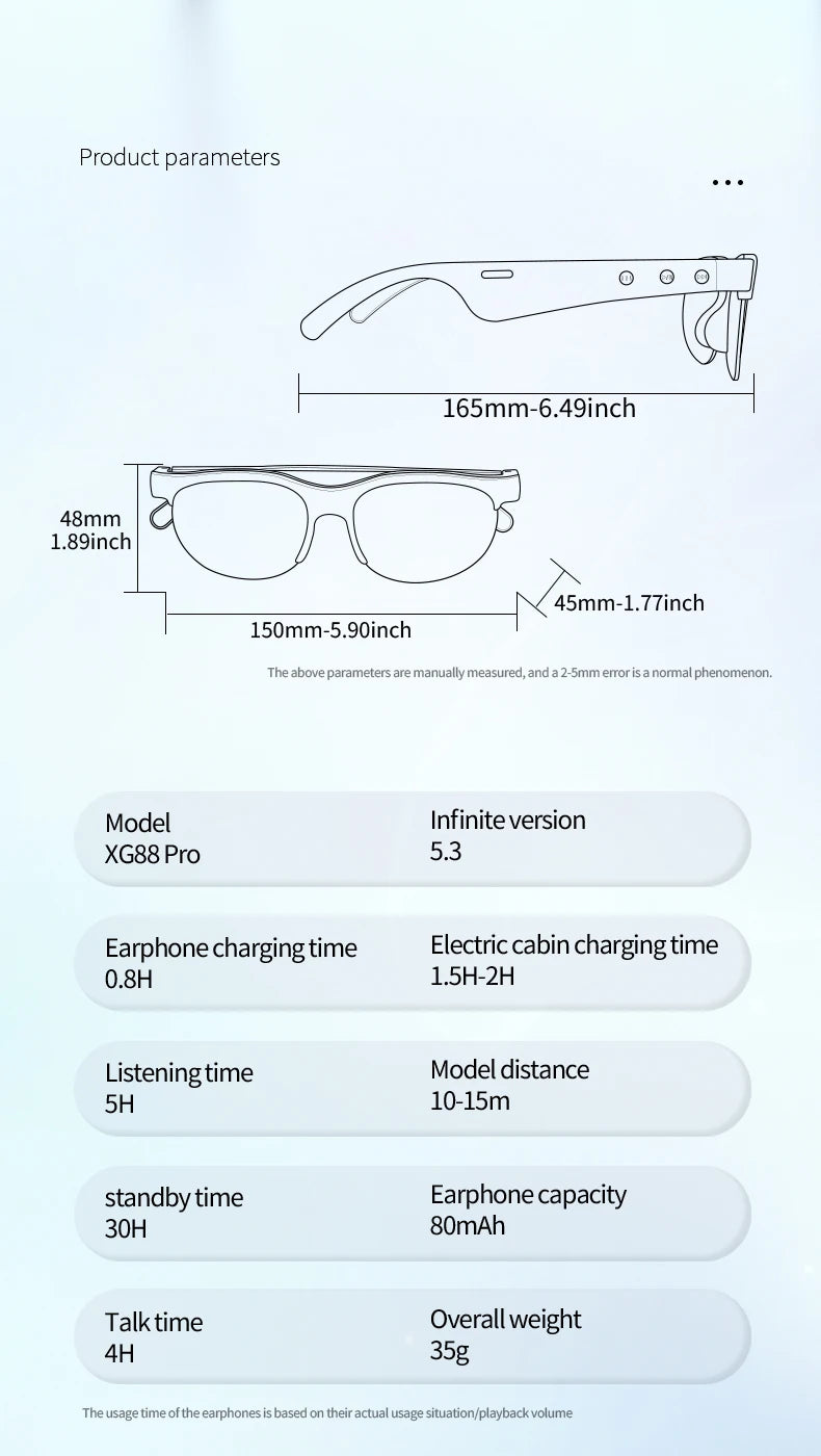 Lunettes de soleil  Bluetooth pour hommes et femmes, équipées d’un traducteur de langue en temps réel. Écoute de musique ou répondre au téléphone avec un son clair où que vous soyez.